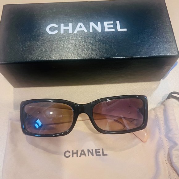 Old Classic Vintage Black and Tan Chanel Sunglasses CH5078  C817/13 - Picture 5 of 13